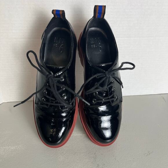 Mix No 6 Patent Platform Oxfords Size 7 Chunky Grunge Preppy Retro 90s Style - Picture 5 of 14